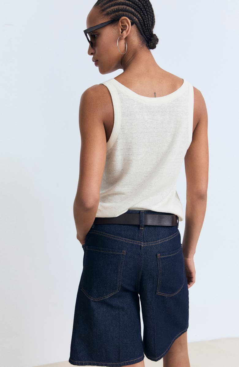 MANGO Linen Sweater Tank, Alternate, color, Ecru