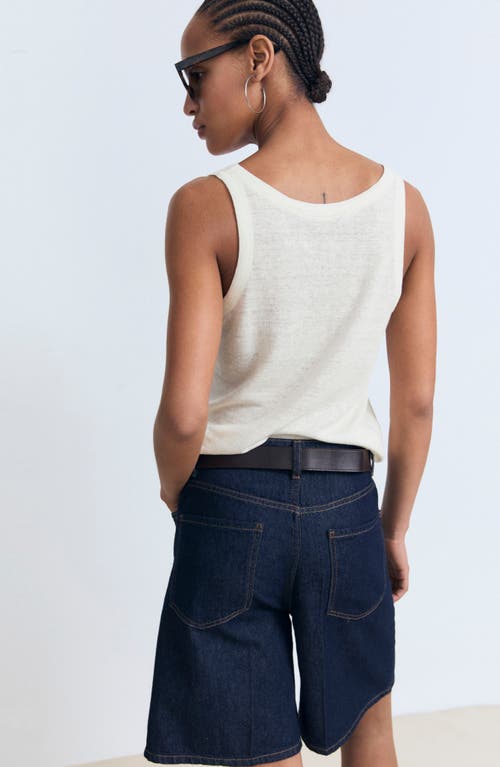 Mango Linen Sweater Tank In Gold