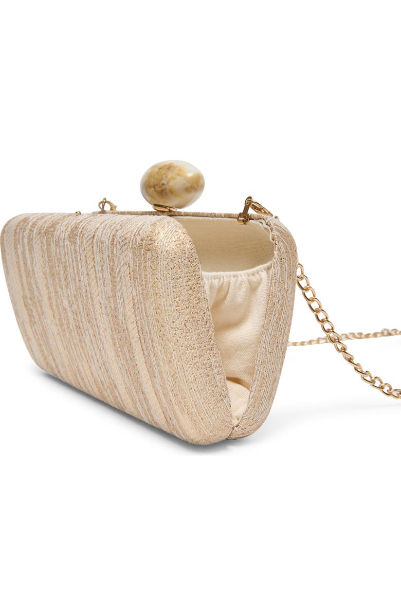 Dolce Vita Metallic Frame Clutch, Alternate, color, Natural/Gold