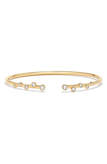 H.j. Namdar Bezel Diamond Bangle Bracelet In Yellow Gold
