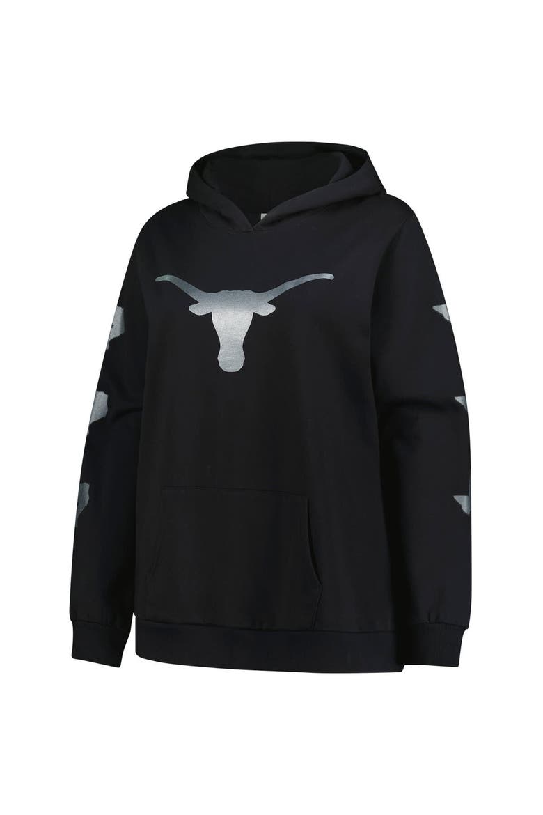 Women's Fanatics Black Texas Longhorns Plus Size Sleeve Hit Pullover Hoodie, Alternate, color, Black