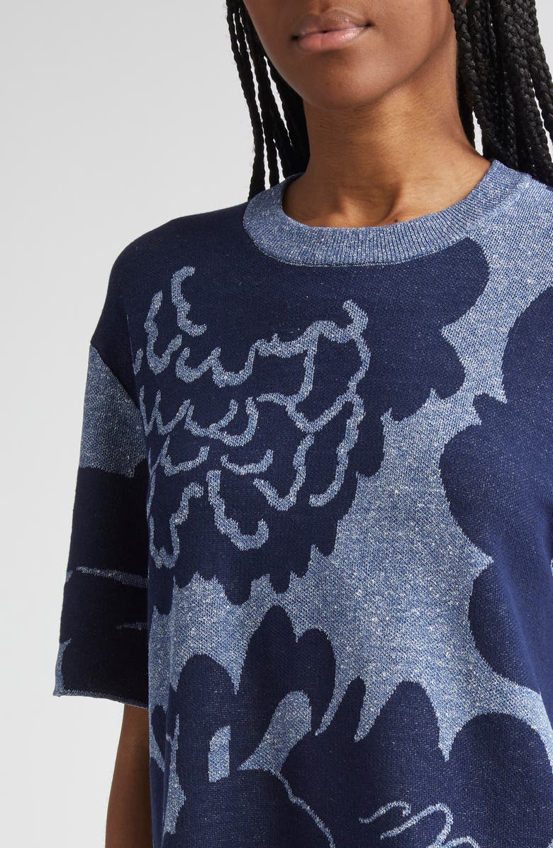Marimekko Suloinen Pioni Floral Sweater Shirt, Alternate, color, Dark Blue