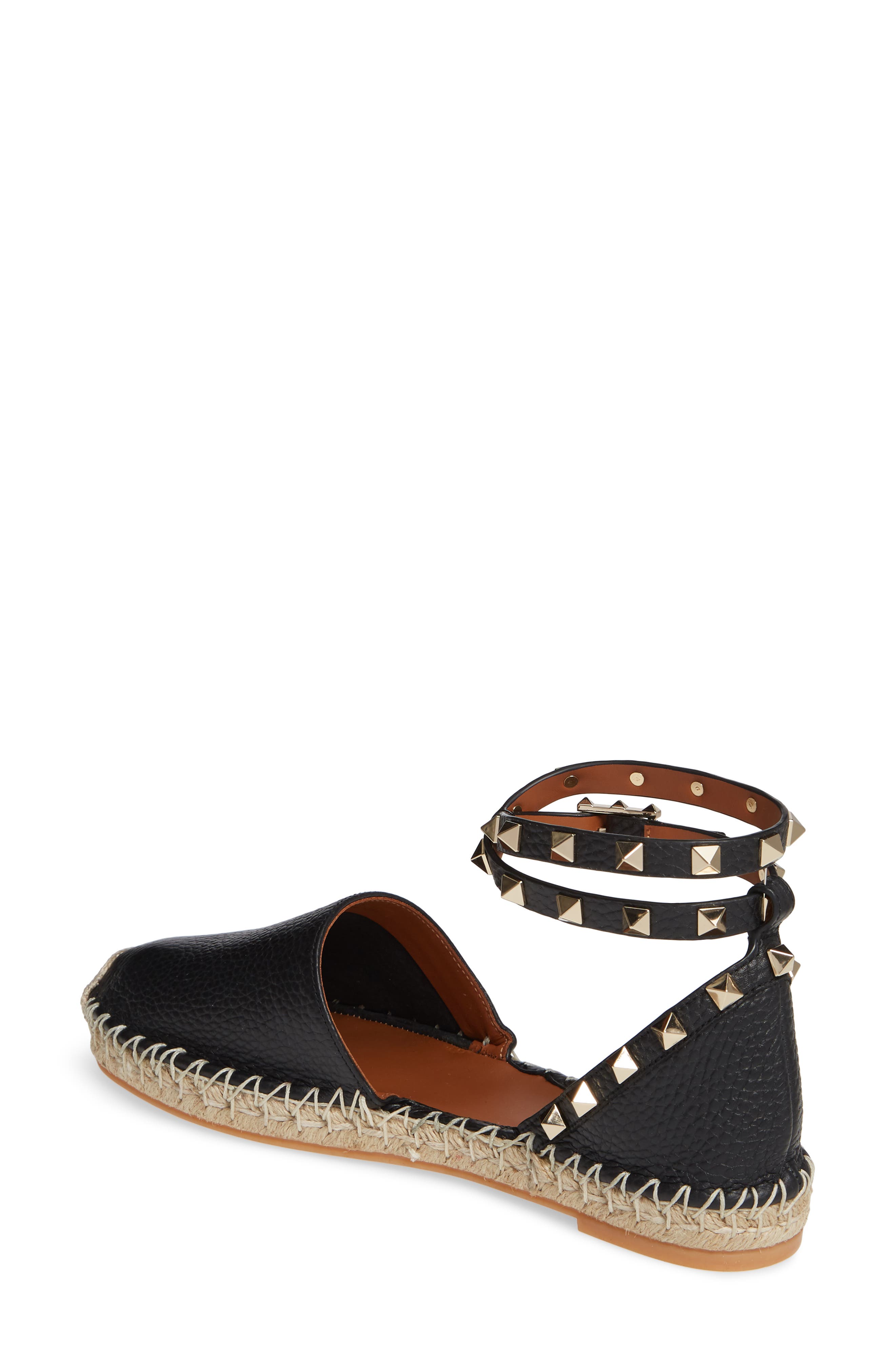 Valentino Garavani Rockstud Espadrille Flat, Alternate, color, 