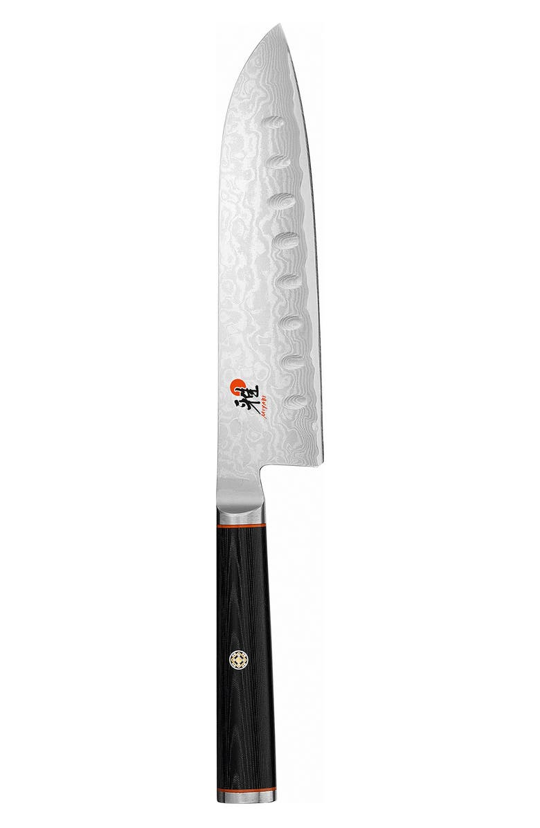 MIYABI Kaizen 5.5-Inch Hollow Edge Santoku Knife, Main, color, Stainless Steel