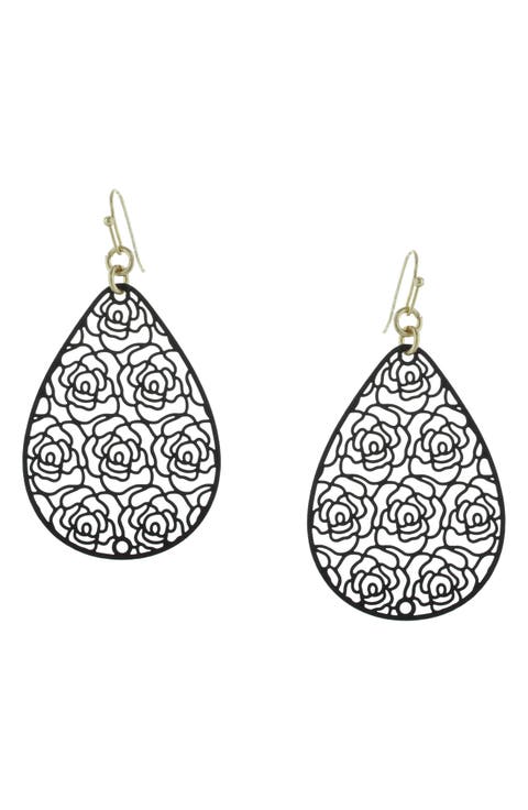 Rosette Drop Earrings