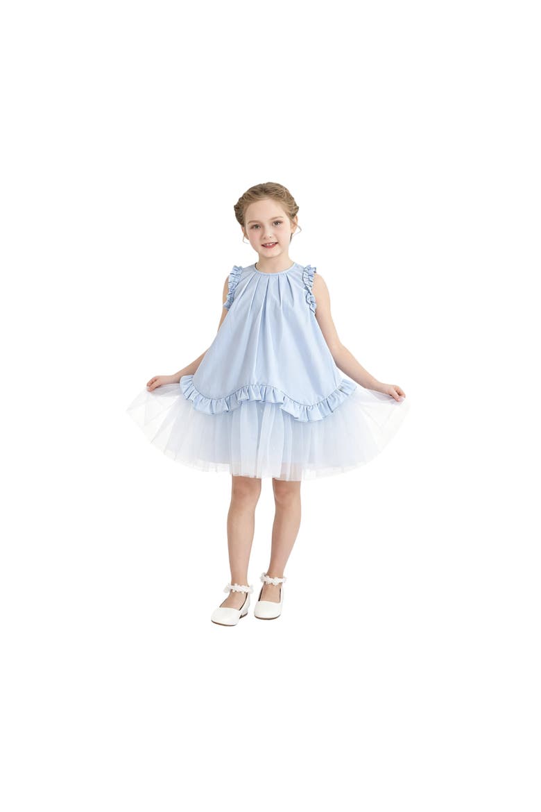Lumielle Ruffle Dress, Alternate, color, Blue