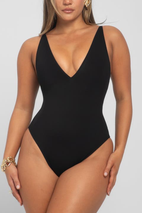 Mega Sculpting Plunge Brazilian Cut One-Piece Swimsuit