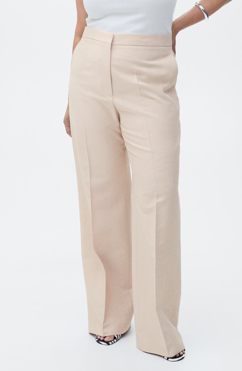 MANGO Straight Leg Suit Pants, Alternate, color, Beige