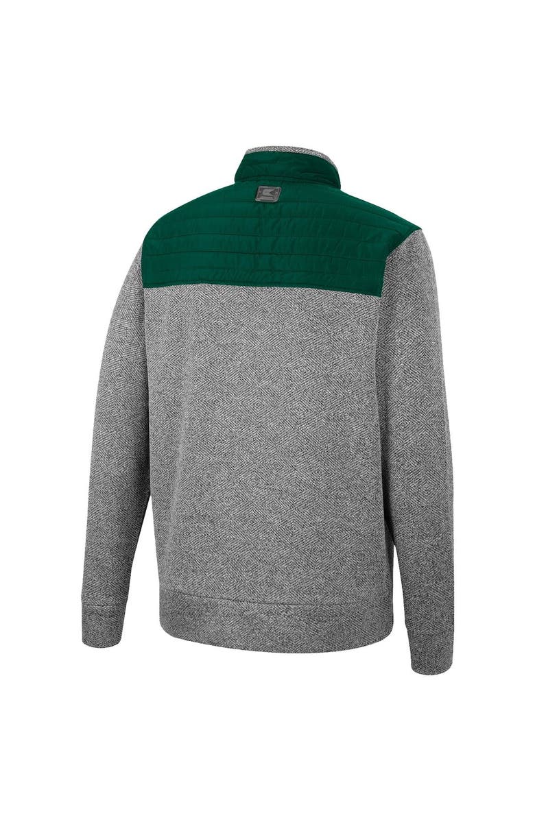 COLOSSEUM Men's Colosseum Gray/Green Michigan State Spartans Putter Herringbone Full-Zip Jacket, Alternate, color, 
