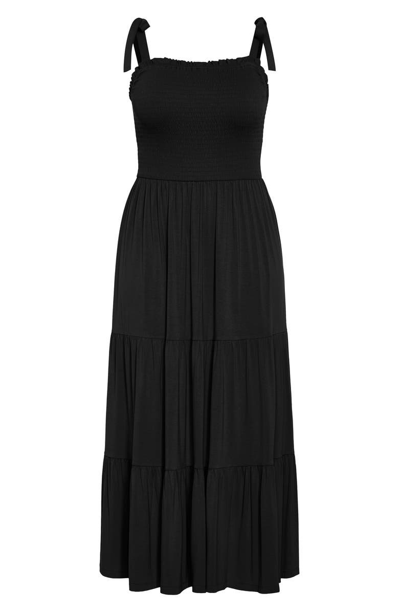 City Chic Miley Smocked Tiered Maxi Sundress, Alternate, color, 