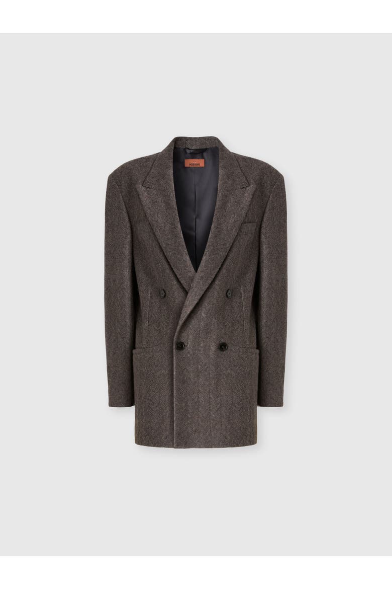 Peak-lapel Blazer, Main, color, Brown