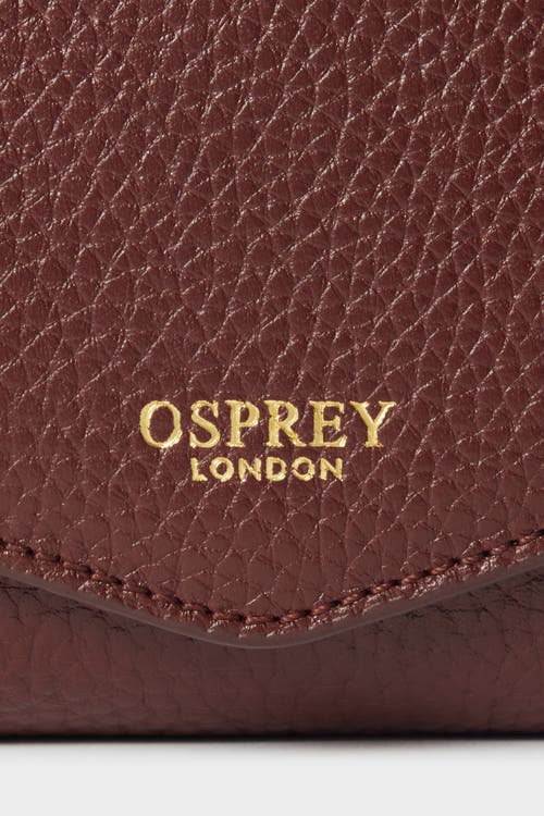 Osprey London The Core Medium Leather Matinee Purse In Burgundy
