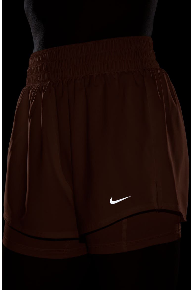 One Dri-FIT High-Waisted 3-Inch 2-in-1 Shorts, Alternate, color, ORANGE PULSE/WHITE