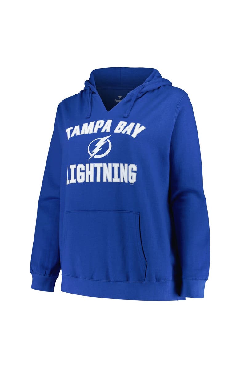 PROFILE Women's Profile Blue Tampa Bay Lightning Plus Size Arch Over Logo Pullover Hoodie, Alternate, color, Blue