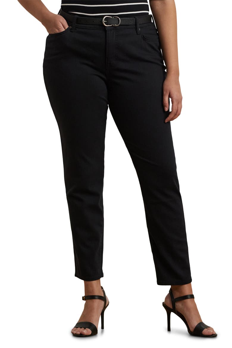 Straight Leg Jeans, Main, color, BLACK