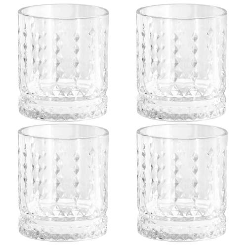 Gibson Home 4 Piece 13 Ounce Teardrop Embossed Double Old-fashioned Glass Set In Transparent