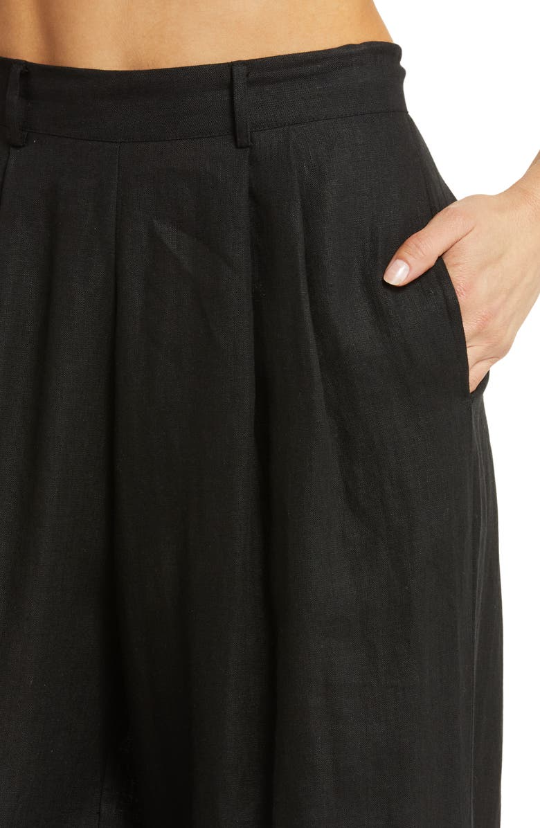 Vitamin A<sup>®</sup> The Getaway High Waist Wide Leg Linen Cover-up Pants, Alternate, color,