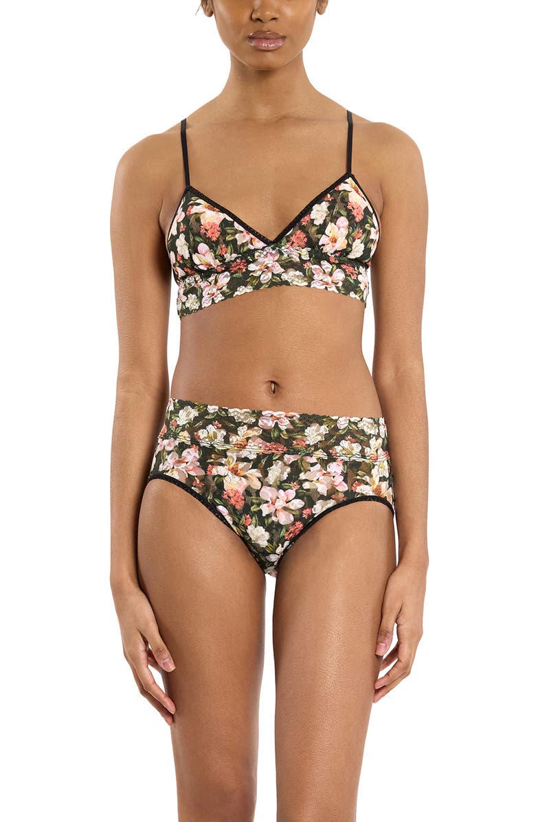 Hanky Panky Print Lace Briefs, Alternate, color, Dark Room Blooms