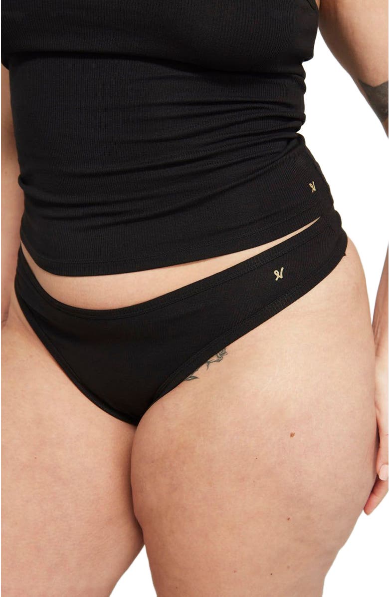 Nudea The Organic Cotton Dipped Thong 3 Pack, Alternate, color, Black