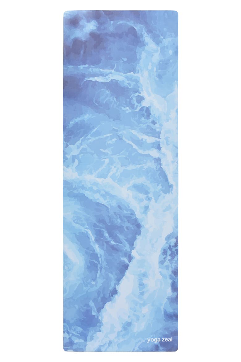 Ocean Print Yoga Mat, Main, color, BLUE