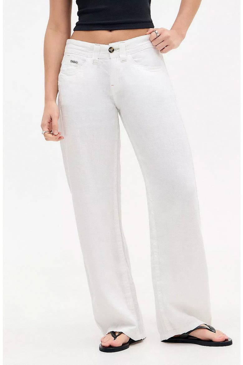 Kayla Linen & Cotton Five-Pocket Pants, Main, color, WHITE