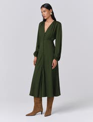 Ghost London Francesca Crepe Button Up Midi Dress