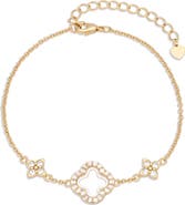 EYE CANDY LOS ANGELES Deborah 14k Gold Plated Clover Bracelet