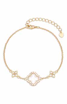 Deborah 14k Gold Plated Clover Bracelet