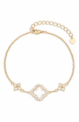 Deborah 14k Gold Plated Clover Bracelet