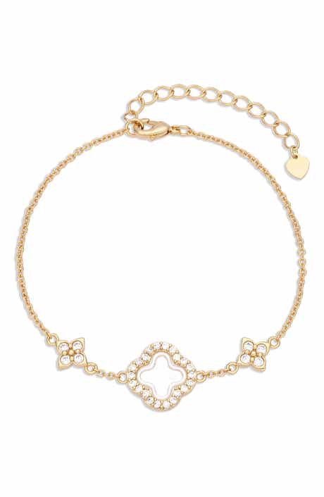 Deborah 14k Gold Plated Clover Bracelet