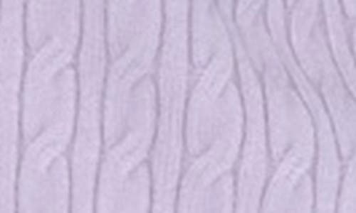 Rain And Rose Bow Embroidered Cable Knit Cardigan In Purple