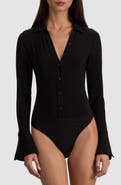 Alice + Olivia Freya Long Sleeve Nipped Waist Bodysuit