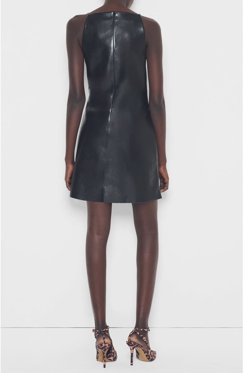 AS by DF Faith Recycled Leather Dress, Alternate, color, Black