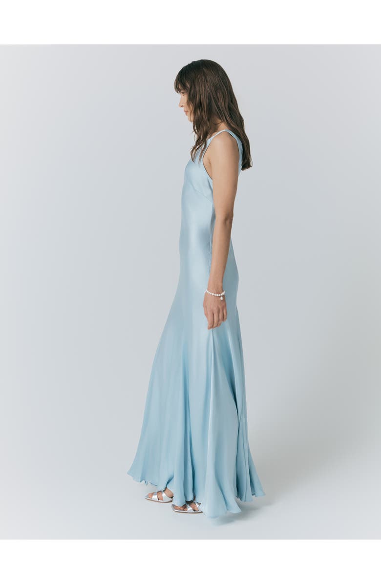 Ghost London Willow Satin Maxi Sip Dress, Alternate, color, Light Blue