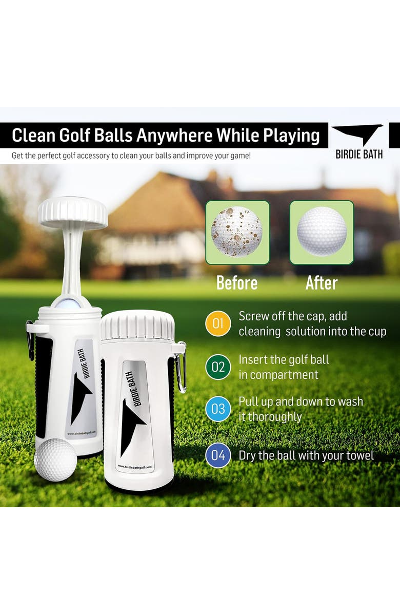 Birdie Bath Portable Golf Ball Cleaner, Alternate, color, White