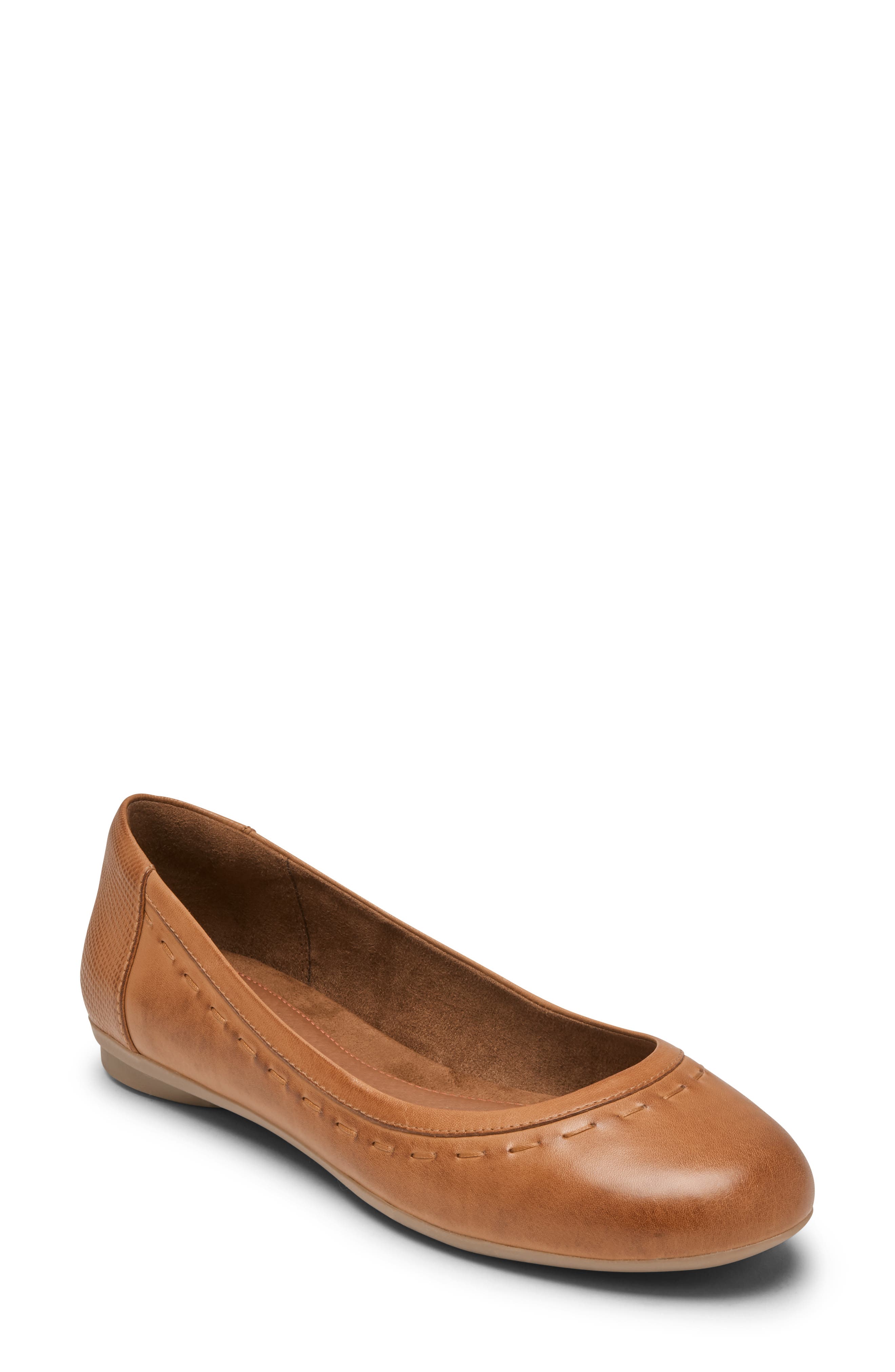 Maiika Ballet Flat, Main, color, TAN LEATHER