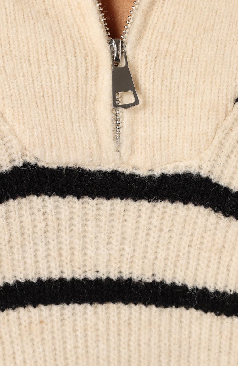 Petal & Pup Everleigh Stripe Quarter Zip Sweater, Alternate, color, 