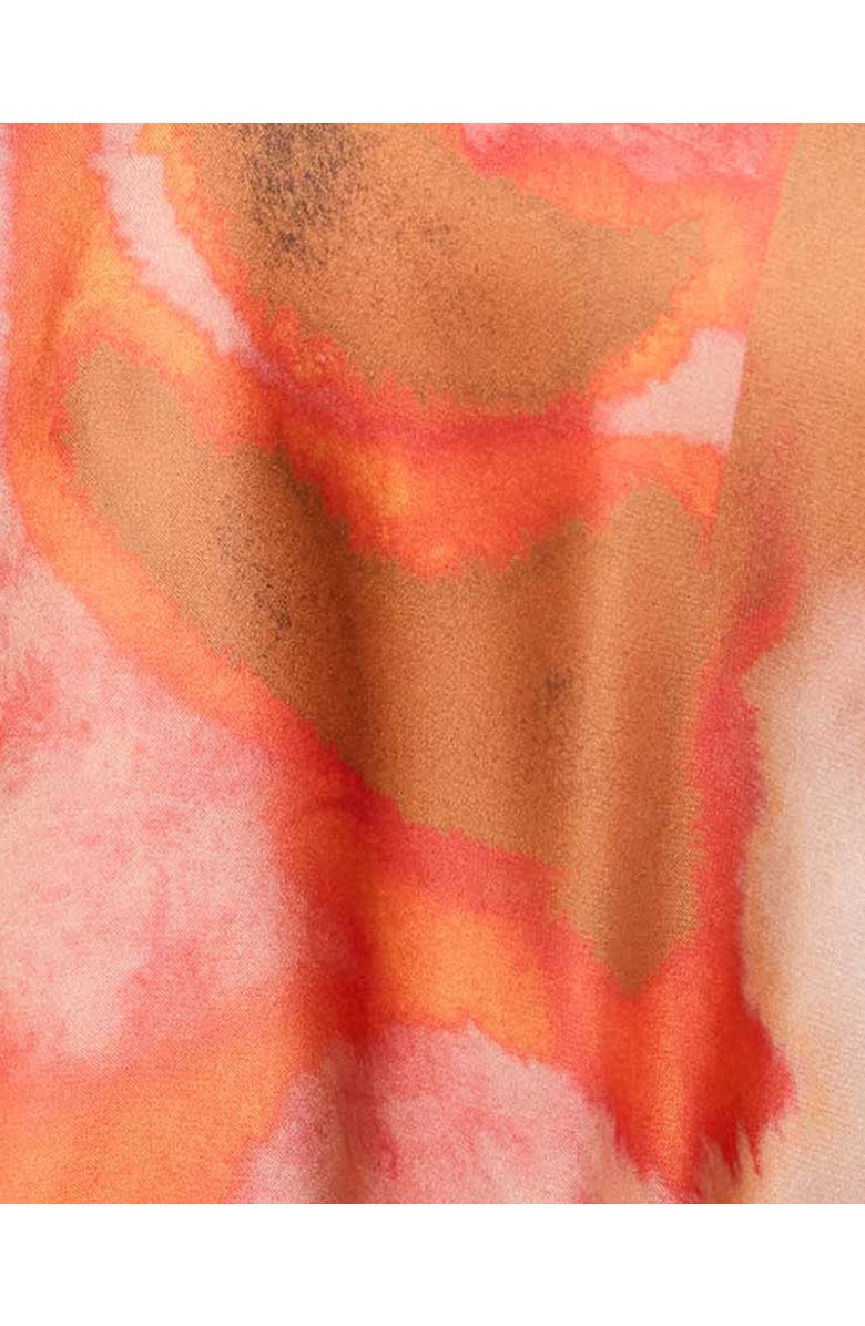 Santorelli Emmy Sleeveless Dress in Abstract Printed Georgette, Alternate, color, Syrup Brown