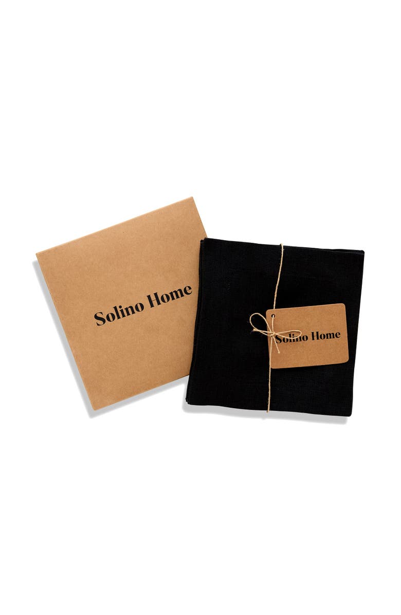 Solino Home Linen Cocktail Napkins - Sonoma, 6" x 6", Alternate, color, Black