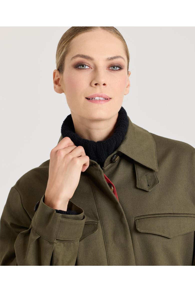 Sarah Utility Cotton Twill Jacket, Alternate, color, Olive