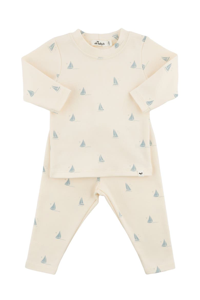 Mini Sailboats Two Piece Set, Main, color, Milk