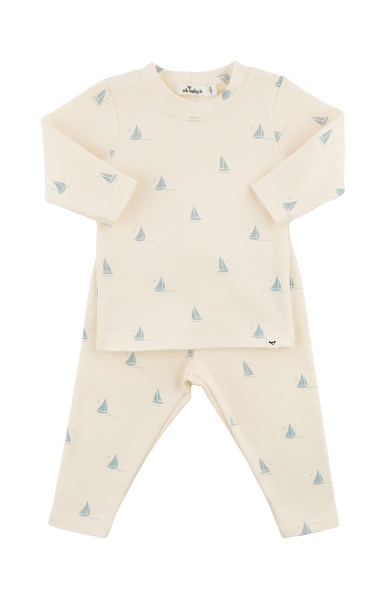 oh baby! Mini Sailboats Two Piece Set, Main, color, Milk