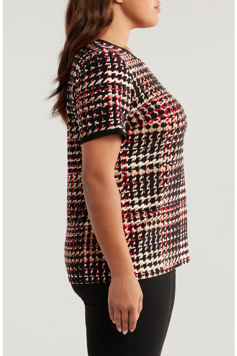 Houndstooth Button Back Top, Alternate, color, ANNE BLACK MULTI