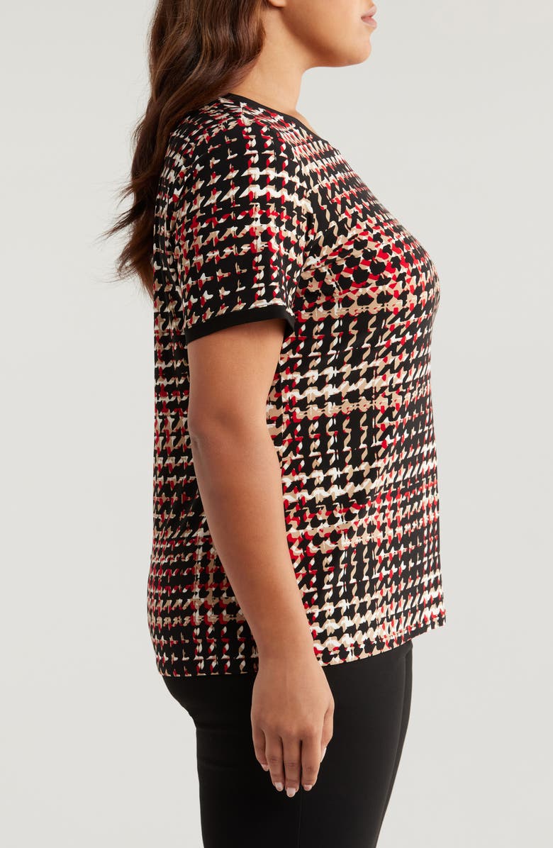 Anne Klein Houndstooth Button Back Top, Alternate, color,
