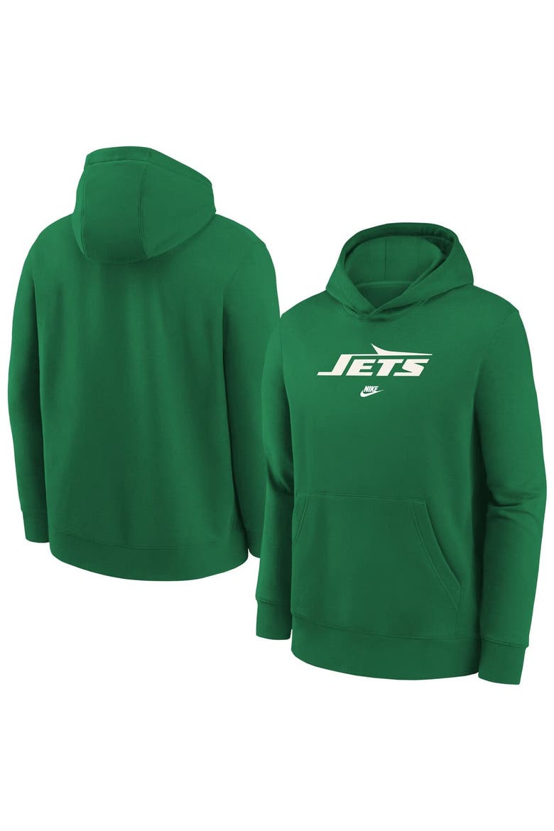 Youth Nike Kelly Green New York Jets Rewind Club Fleece Pullover Hoodie, Alternate, color, Kelly Green