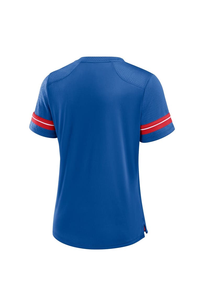 Women's Fanatics Royal Buffalo Bills Play Script Lace-Up T-Shirt, Alternate, color, Royal