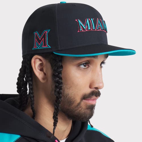 Nike Black Miami Marlins 2025 City Connect Performance Fitted Hat In Black