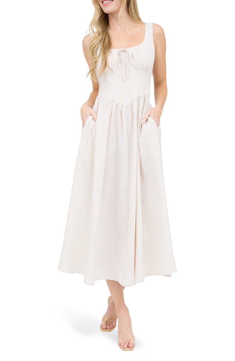 Blu Pepper Sleeveless Midi Dress, Main, color, 