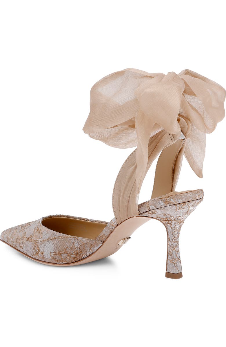 Badgley Mischka Bridal Blaze II Ankle Tie Pointed Toe Pump, Alternate, color, Tan