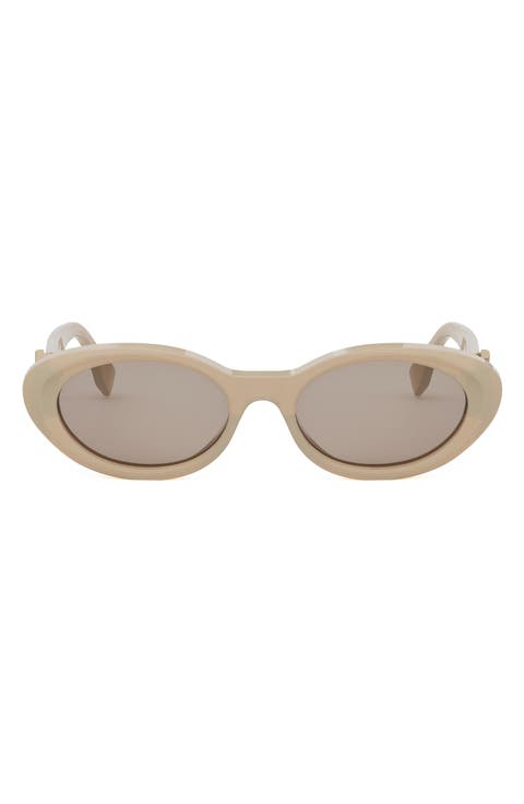 'Fendi Diamonds 53mm Oval Sunglasses